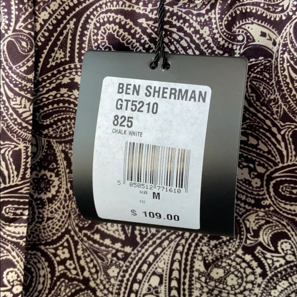 NWT Ben Sherman brown and white paisley silk skirt - Picture 5 of 5